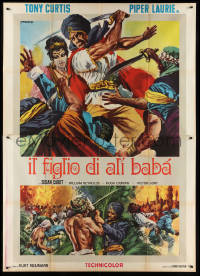 1f1593 SON OF ALI BABA Italian 2p R1960s best different art of Tony Curtis & Piper Laurie by Franco!