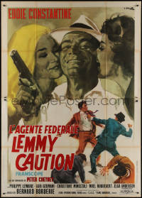 1f1614 YOUR TURN, DARLING Italian 2p 1963 cool Ciriello art of Eddie Constantine as Lemmy Caution!