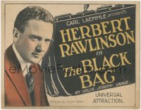1f0468 BLACK BAG TC 1922 super close portrait of Herbert Rawlinson + art of title bag, rare!