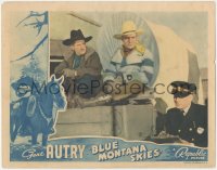 1f0563 BLUE MONTANA SKIES LC 1939 policeman writes ticket for Gene Autry & another man on wagon!