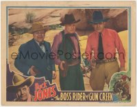1f0565 BOSS RIDER OF GUN CREEK LC 1936 great line up portrait of Buck Jones & two men pointing guns!