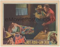 1f0566 BOSS RIDER OF GUN CREEK LC 1936 man stops Buck Jones from threatening his exact double in bed!