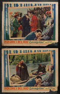 1f0846 EVANGELINE 2 LCs 1929 gorgeous Dolores Del Rio with romantic Roland Drew, ultra rare!