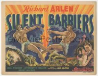 1f0525 SILENT BARRIERS TC 1937 great art of two giants tearing down mountain by Kulz, Richard Arlen
