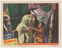 1f0700 SINGAPORE LC #2 1947 injured Maylia shows dapper Fred MacMurray where the bad guys went!