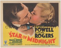 1f0531 STAR OF MIDNIGHT TC R1939 best close up of William Powell kissing Ginger Rogers, very rare!