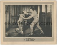 1f0720 TO A FINISH LC 1921 great image of cowboy Buck Jones taking down two bad guys at once!