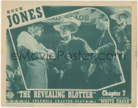 1f0732 WHITE EAGLE chapter 7 LC 1941 cowboy Buck Jones between two men, The Revealing Blotter!