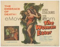 1f0545 WOMAN EATER TC 1959 art of wacky tree monster eating only the most beautiful victims!