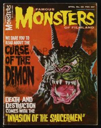 1f2023 FAMOUS MONSTERS OF FILMLAND #38 magazine April 1965 Vic Prezio Curse of the Demon cover art!