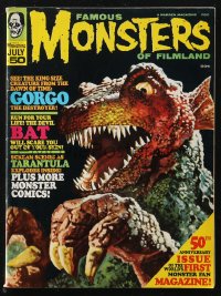 1f2033 FAMOUS MONSTERS OF FILMLAND #50 magazine July 1968 great Basil Gogos cover art of Gorgo!