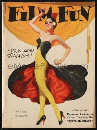 1f1998 FILM FUN magazine June 1929 incredible cover art of sexy Spanish dancer by Enoch Bolles!