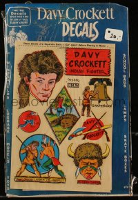 1f0395 DAVY CROCKETT set of 7 uncut decals 1950s put them on windows, toys, school bagts & more!