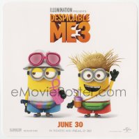 1f0092 DESPICABLE ME 3 10x10 promo card 2017 Minions, with cool games for kids on the back!