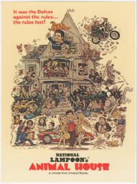 1f0029 ANIMAL HOUSE screening program 1978 John Belushi, Landis classic, art by Rick Meyerowitz!