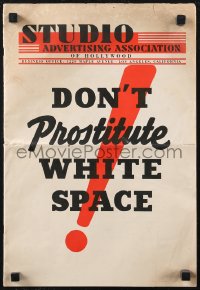 1f0133 STUDIO ADVERTISING ASSOCIATION promo brochure 1936 don't prostitute white space, very rare!