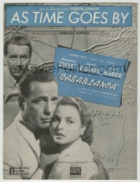 1f0136 CASABLANCA light blue sheet music 1942 Humphrey Bogart, Bergman, classic As Time Goes By!