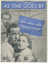 1f0137 CASABLANCA dark blue sheet music 1942 Humphrey Bogart, Ingrid Bergman, classic As Time Goes By!
