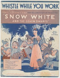 1f0141 SNOW WHITE & THE SEVEN DWARFS sheet music 1937 Disney cartoon classic, Whistle While You Work