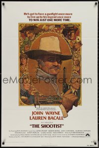 1f1167 SHOOTIST int'l 1sh 1976 best Richard Amsel artwork of aging gunfighter John Wayne & cast!