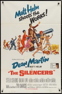 1f1169 SILENCERS 1sh 1966 outrageous sexy phallic art of Dean Martin & Slaygirls by Brian Bysouth!