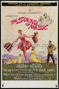1f1178 SOUND OF MUSIC awards 1sh 1965 classic Terpning art of Julie Andrews & top cast!