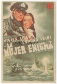 1f0346 DARK JOURNEY Spanish herald 1937 different art of Vivien Leigh & Conrad Veidt in uniform!
