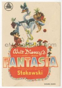 1f0350 FANTASIA Spanish herald R1958 art of Mickey Mouse & others, Disney musical cartoon classic!