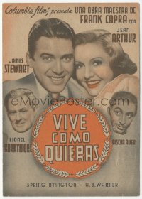 1f0377 YOU CAN'T TAKE IT WITH YOU 4pg Spanish herald 1940 Capra, Jean Arthur, Barrymore, Stewart!