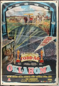 1f0032 OKLAHOMA 54x78 Spanish 1959 Rodgers & Hammerstein musical, completely different Todd-AO art!