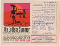 1f0108 ENDLESS SUMMER 9x11 special poster 1965 Bruce Brown, Van Hamersveld art, includes play dates!