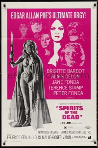 1f1179 SPIRITS OF THE DEAD 1sh 1969 Federico Fellini, Reynold Brown artwork of sexy Jane Fonda!