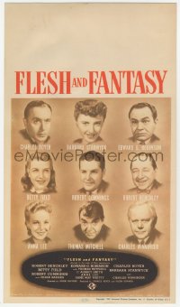 1f0004 FLESH & FANTASY mini WC 1943 Edward G. Robinson, Barbara Stanwyck & 7 others, rare!