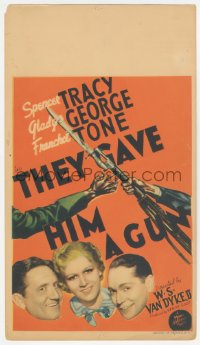 1f0005 THEY GAVE HIM A GUN mini WC 1937 Gladys George between Spencer Tracy & Franchot Tone, rare!