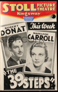 1f2271 STOLL PICTURE THEATRE English program Nov 18-25, 1935 Hitchcock's The 39 Steps & more!