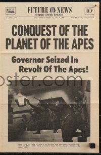 1f0247 CONQUEST OF THE PLANET OF THE APES herald 1972 governor seized in revolt, newspaper style!