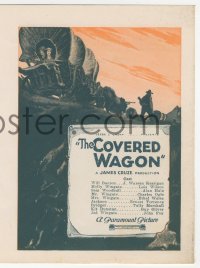 1f0274 COVERED WAGON herald 1923 James Cruze classic, art of wagon train on Oregon Trail!