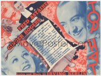 1f0300 TOP HAT herald 1935 Fred Astaire & Ginger Rogers are king & queen of rhythm, Irving Berlin!