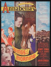 1f0337 WINGS OF THE MORNING Australian herald 1937 Henry Fonda loves pretty Annabella, horse racing!