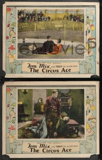 1f0831 CIRCUS ACE 3 LCs 1927 great images of Tom Mix with Natalie Joyce, wonderful border art, rare!
