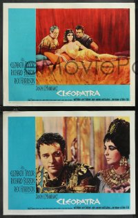 1f0755 CLEOPATRA 8 LCs 1963 great images of Elizabeth Taylor as Queen of the Nile, Burton!