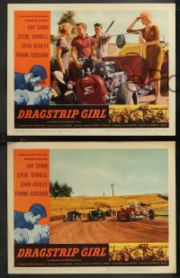 1f0804 DRAGSTRIP GIRL 7 LCs 1957 Hollywood's newest teen stars, car crazy, speed crazy & boy crazy!