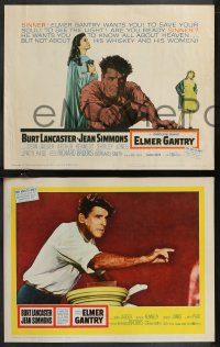 1f0759 ELMER GANTRY 8 LCs 1960 Jean Simmons, fiery preacher Burt Lancaster, Lewis Sinclair novel!