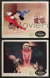1f0760 FANTASIA 8 LCs R1963 Disney, Sorcerer's Apprentice Mickey Mouse, Chernabourg and more!