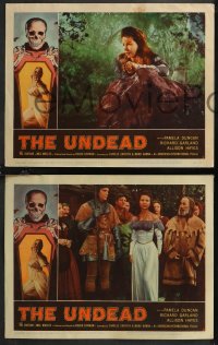 1f0839 UNDEAD 3 LCs 1957 Roger Corman, Allison Hayes, terror that screams from the grave!