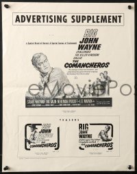 1f0058 COMANCHEROS group of 2 pressbook supplements 1961 John Wayne, Whitman & Balin, Michael Curtiz!