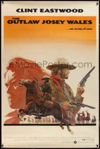 1g0055 OUTLAW JOSEY WALES 40x60 1976 Eastwood is an army of one, best montage art by Roy Andersen!