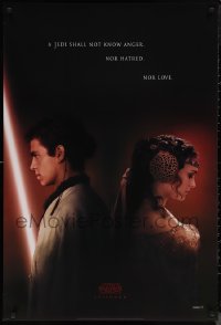 1g1090 ATTACK OF THE CLONES teaser 1sh 2002 Star Wars, Christensen & Natalie Portman!