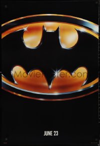 1g1098 BATMAN teaser 1sh 1989 directed by Tim Burton, cool image of Bat logo, matte finish!