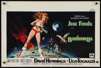 1g0522 BARBARELLA Belgian 1968 sci-fi art of sexiest Jane Fonda, John Philip Law, Roger Vadim!